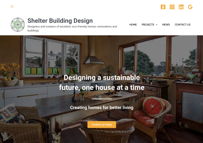 Website | Shelter Building Design | Biz & Web Dev