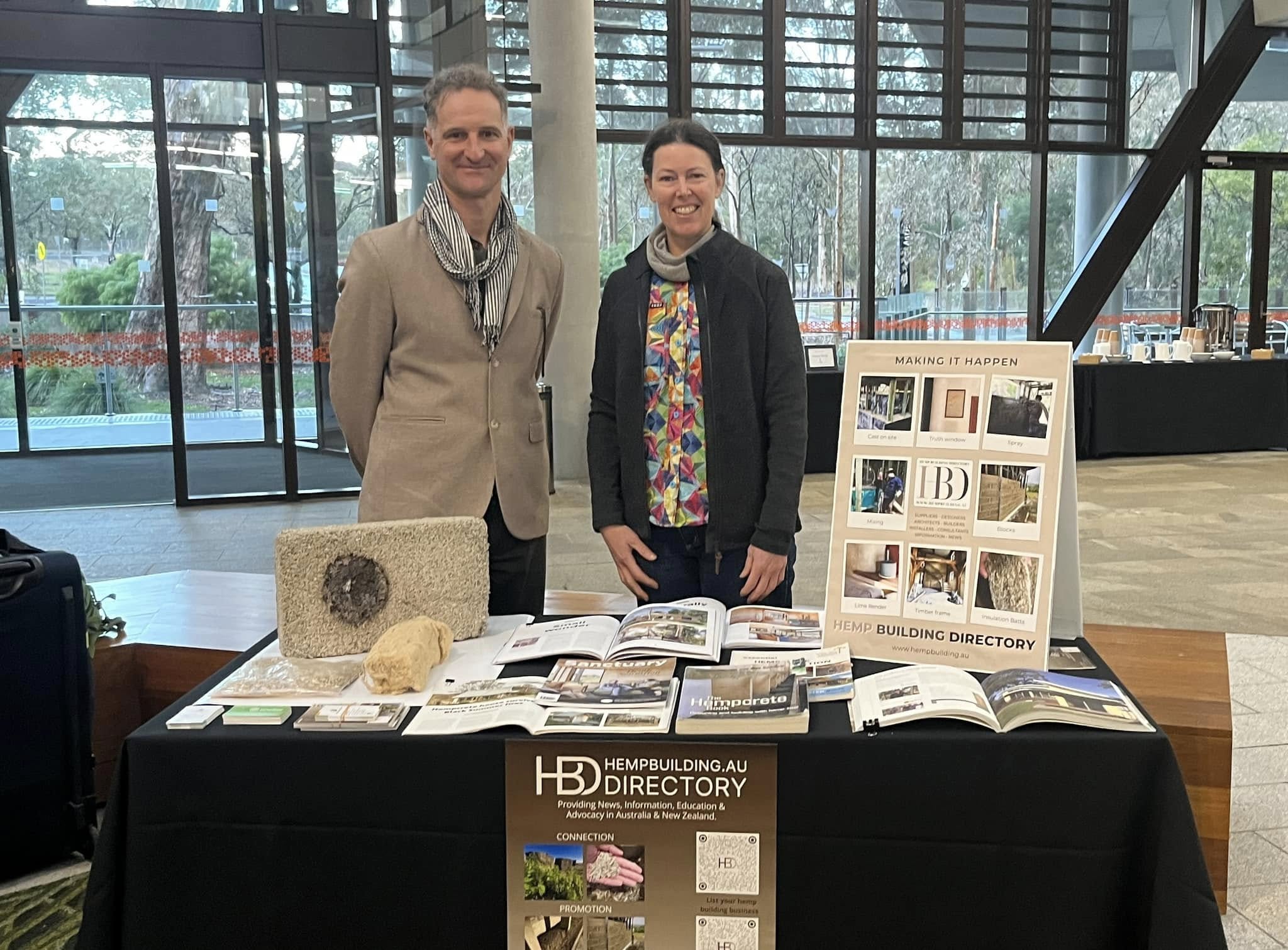 Hemp Building Directory Stand from Hemp Connect La Trobe University, Agri Bio building, Melbourne
