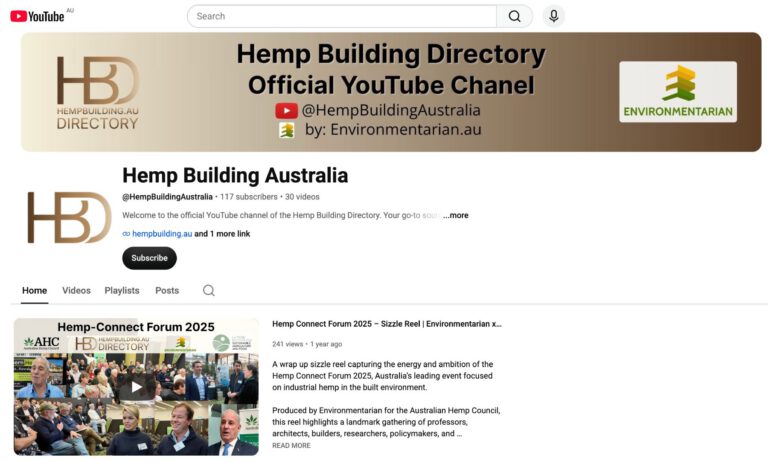 Hemp Building Directory YouTube Channel