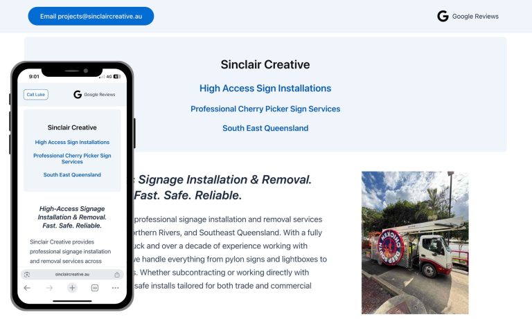 simple tradie 1 pager website
