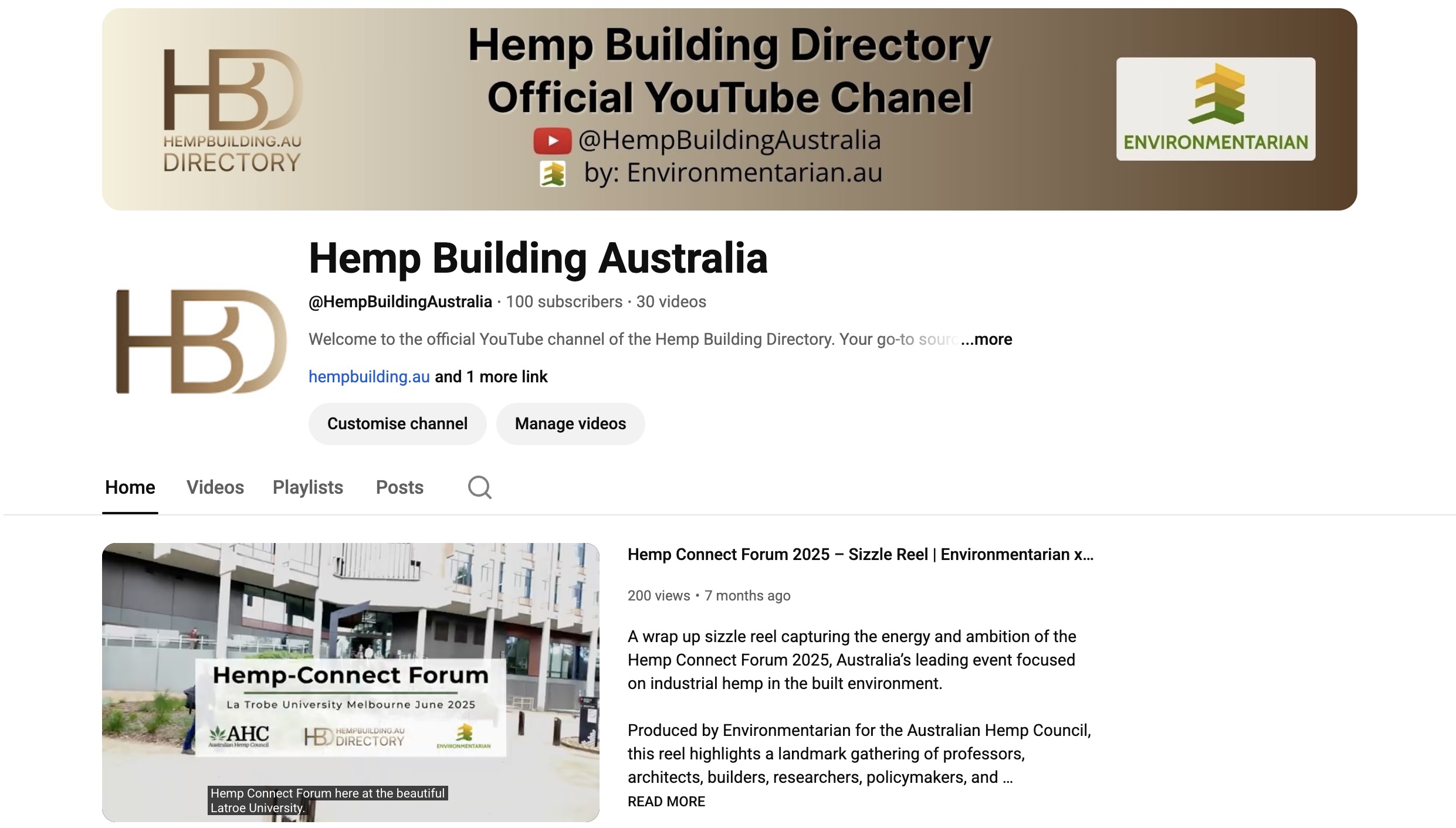 Hemp Building Directory YouTube Channel